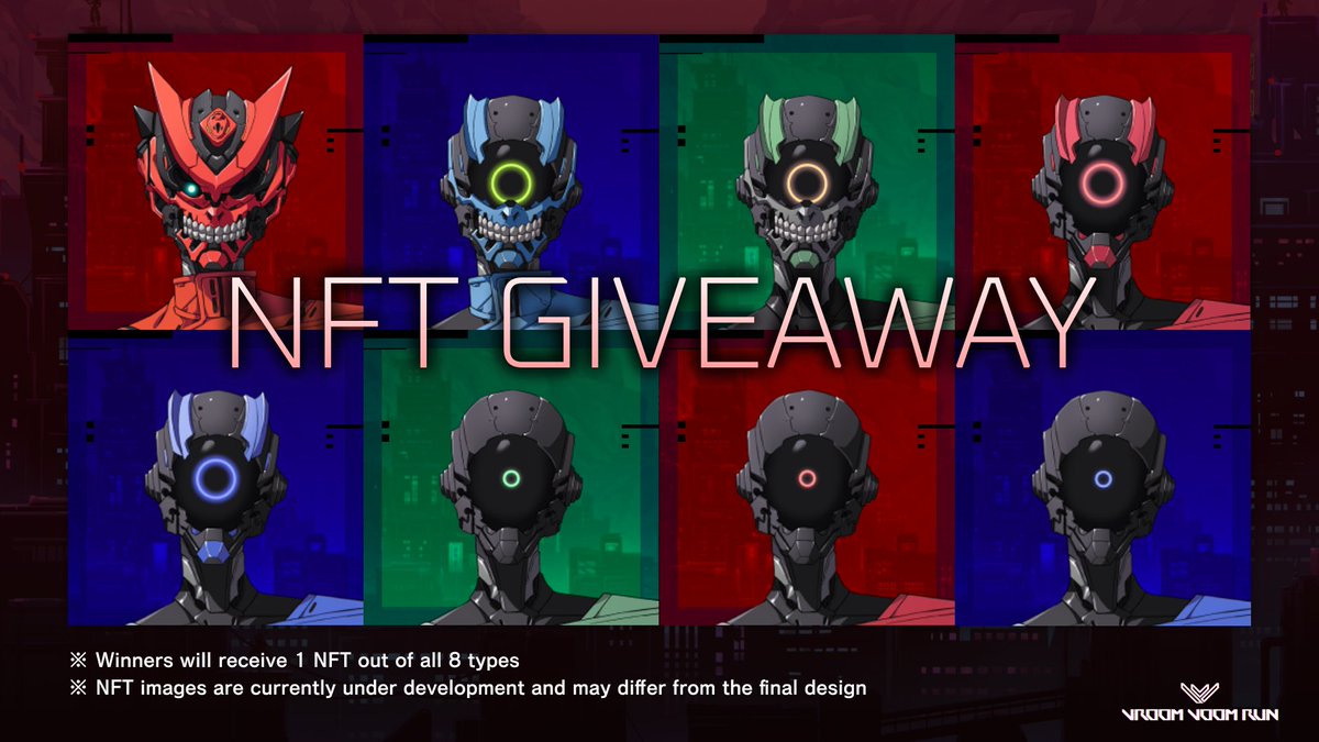🎁 Giveaway【Part 4】🎁

Total of 8 Chandler NFTs will be given away!

▼ Conditions
✅Follow
<a href="/vvr_JP/">【公式】Vroom Voom Run</a>
<a href="/vvr_GL/">Vroom Voom Run</a>
✅RP&amp;❤️

⏰UNTIL 8/21 11:59(UTC+9)

#VroomVoomRun