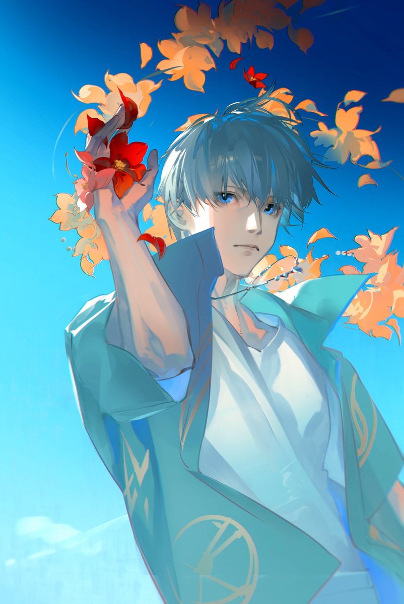 __Meatbun's tweet photo. 夏天快乐
#沈星回 #恋与深空 #LoveandDeepspace   #Xavier

(之前发出来的图好像糊糊的，于是重新传了一下🥲) https://t.co/5F7XNRR07R