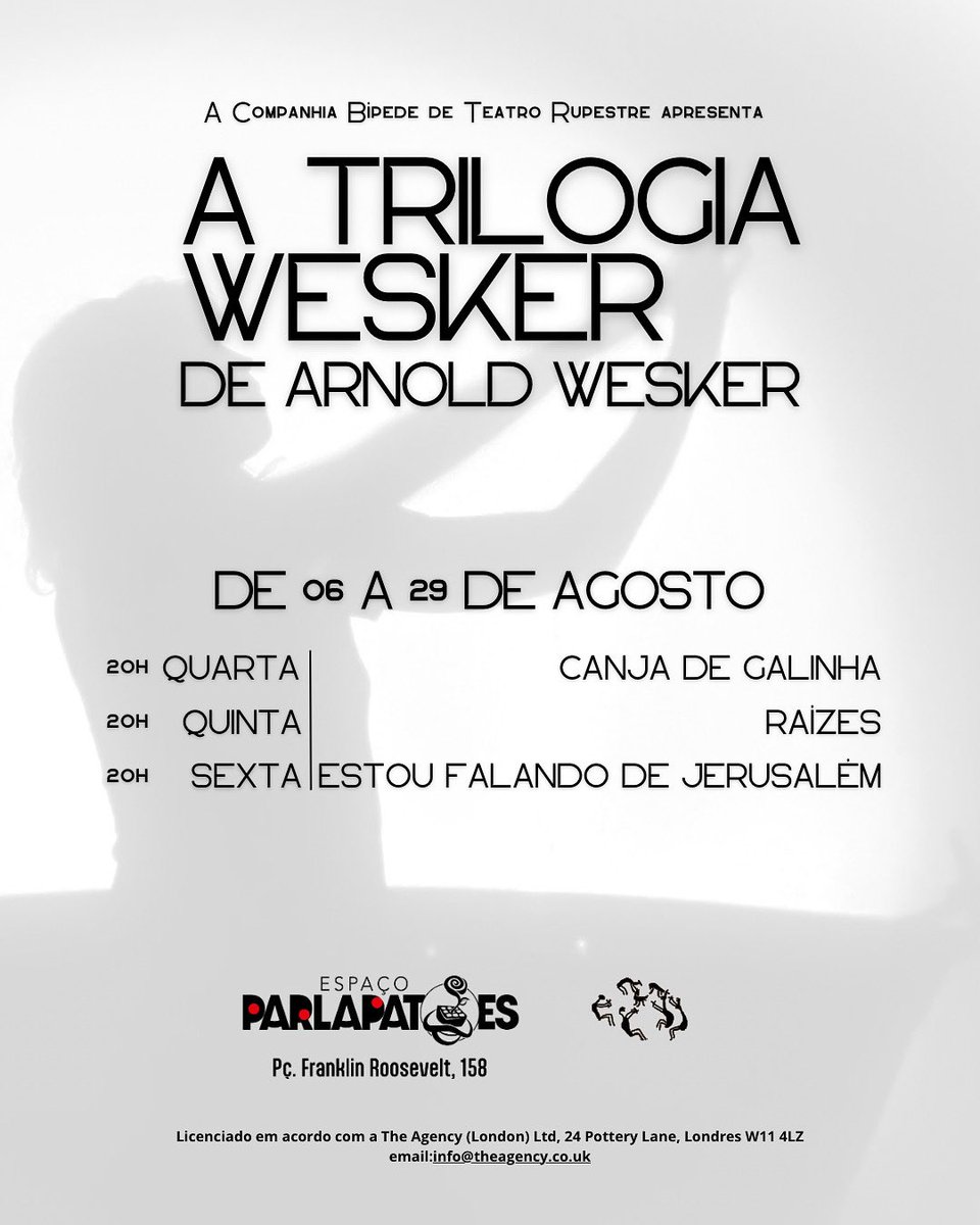 Felipevsales's tweet photo. @sofiacomsde 👀👀👀 Queremos, logo mais novidades! (Por hora, estamos com a Trilogia Wesker no Espaço Parlapatões) https://t.co/wpzUbhz9Qk