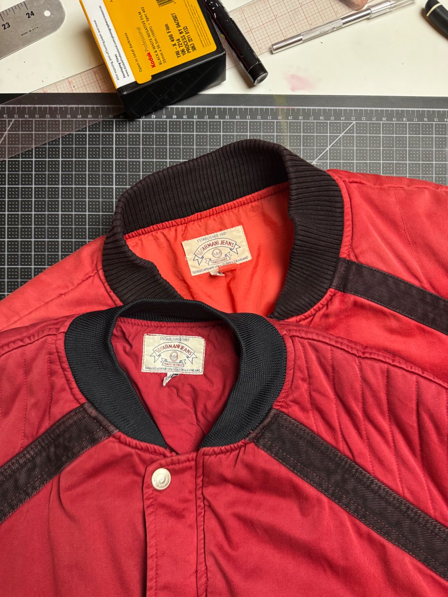 aaa9ad's tweet photo. it took me 4.5 years to get the second one

2x mid 90s armani jeans cropped bomber https://t.co/RfV16wbVB9