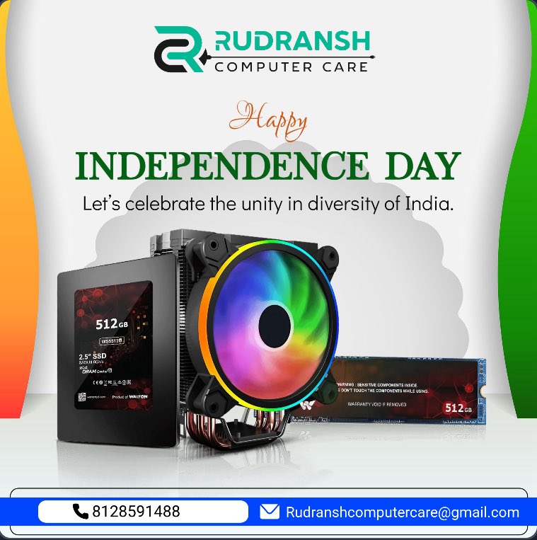 RudranshComCare's tweet photo. #Rudransh
Let's #celebrate the #unity in #diversity of #Bharat.
Happy #independencedayindia

“𝙊𝙣𝙚 𝙎𝙩𝙤𝙥 𝙎𝙤𝙡𝙪𝙩𝙞𝙤𝙣” your #Computer #Hardware, #Software #installation, #operatingsystem Installation, #Networking New Setup, Networking #Cable rechecking https://t.co/ORlENAYoXh