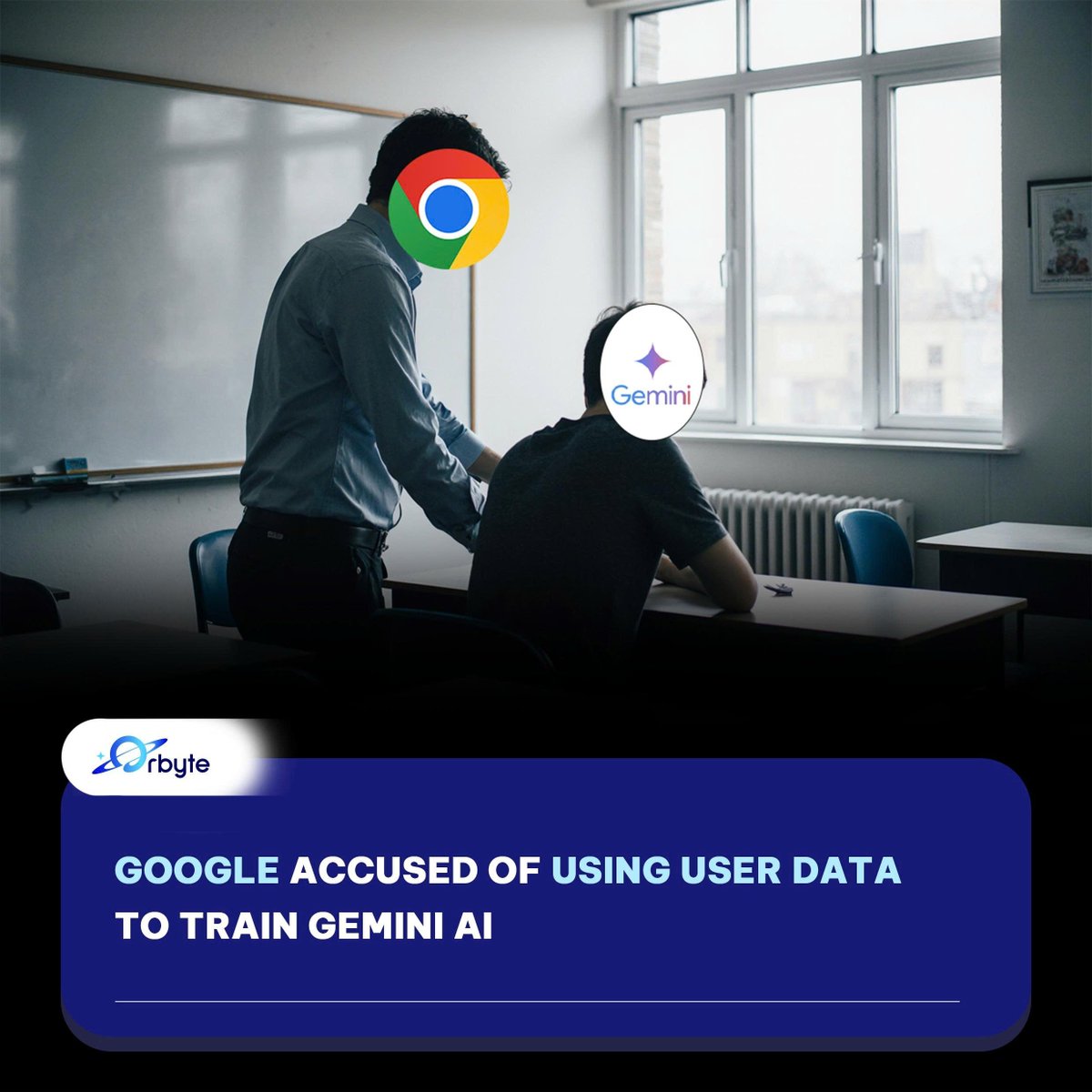 Orbyte_official's tweet photo. 🔺GOOGLE ACCUSED OF USING DATA TO TRAIN GEMINI AI
_________________________
✨Orbyte – Orbit your byte
🚀Discover Orbyte now: https://t.co/pjW1QKklzX
#orbyte #artificialintelligence #DataManagement https://t.co/R4mHfhwxVi