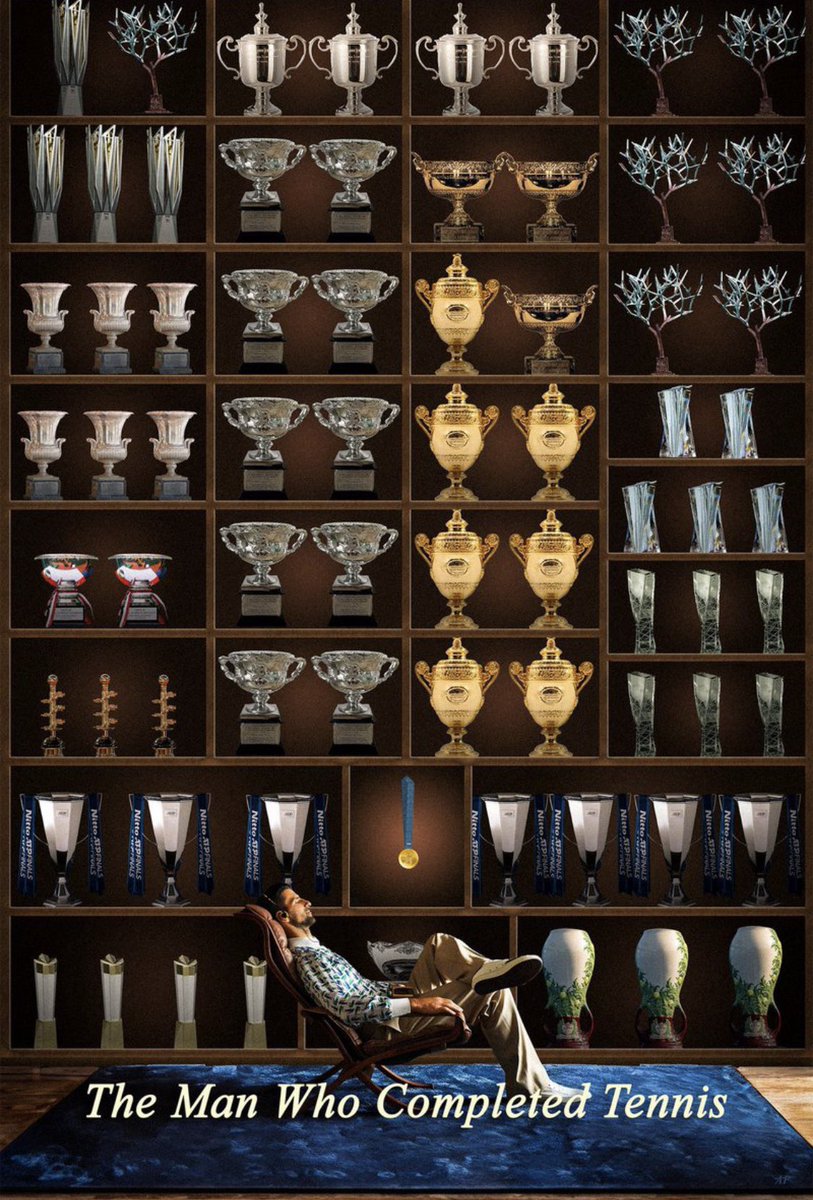 Rafael Nadal never won:-
- Miami Masters
- Paris Masters
- Nitto ATP Tour Finals

Roger Federer never won:-
- Monte Carlo Masters
- Rome Open

Novak Djokovic, has won all of these tournaments, and that to at least twice!

‘The Man who Completed Tennis’