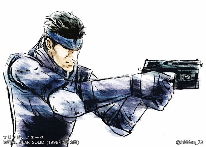 #X年前の今日描いたイラスト #過去絵 METAL GEAR SOLID ソリッド・スネーク ▽2023,09,03 Painted.