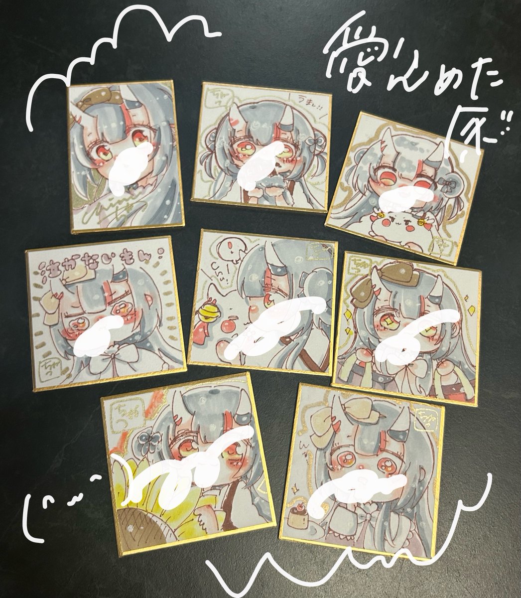 【夏コミ6️⃣】
豪華セットの色紙を一部ちらり👀
相変わらず初心者クオリティですが、愛…感じてもらえれば…❤️‍🔥と思います‼️