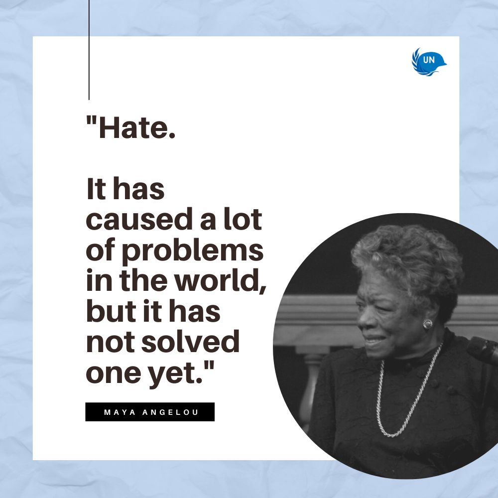 “Hate. It has caused a lot of problems in the world, but it has not solved one yet.” - Maya Angelou 

We can never let hate have the last word.

Join us in taking action and saying #NoToHate.
buff.ly/lw417XC