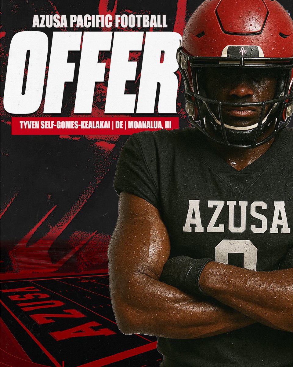 Tyven Self-Gomes-Kealakai (@tyvensgk) on Twitter photo After a great conversation with Coach Parnell! I am blessed to receive my second offer from <a href="/APUFootball/">Azusa Pacific Football</a>!
<a href="/Bonez_Tuitele/">Anthony Tuitele</a> <a href="/unkoB/">B.</a> After a great conversation with Coach Parnell! I am blessed to receive my second offer from <a href="/APUFootball/">Azusa Pacific Football</a>!
<a href="/Bonez_Tuitele/">Anthony Tuitele</a> <a href="/unkoB/">B.</a>