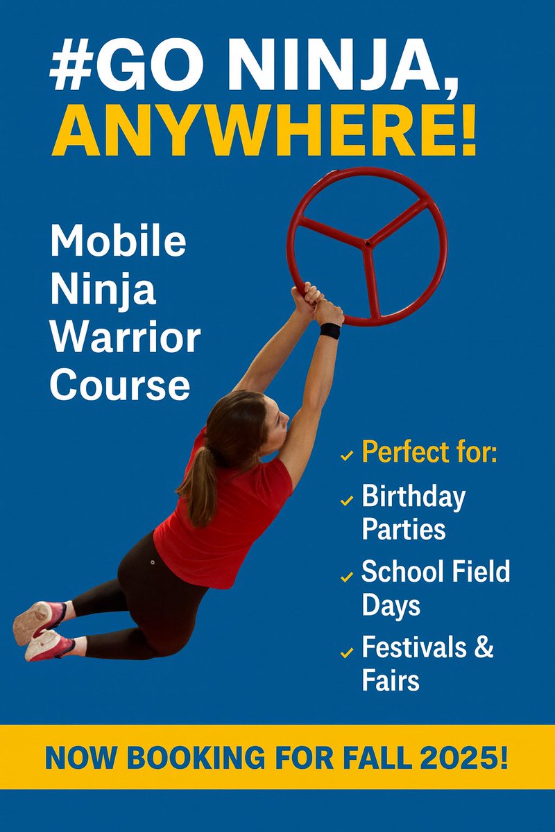 AmpedObstacles's tweet image. The BEST Mobile Ninja Playground. 
We set it up. We run the challenges. You make the memories.

📅 Now booking Fall and Winter 2025 – limited spots available!
📩 Message us today to lock in your event date.

#DFWEvents #ObstacleCourseFun 
#DFWKidsActivities #FallFestival