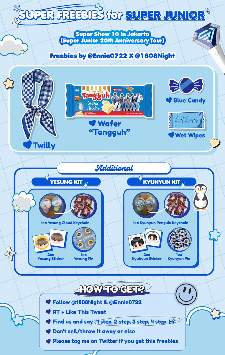 『 rt &amp; likes are very appreciated 』 

✨FREEBIES SUPER SHOW 10 (SS10) IN JAKARTA✨

Freebies by <a href="/1808Night/">Starlight ✨</a> &amp; <a href="/ennie0722/">Ennie</a> 

Hi, Temuin aku &amp; tunjukin proof rules nya ya~

📍More updates on D-day

See you there ELF 💙

#SUPERJUNIOR #SUPERSHOW10 #supershow10injakarta