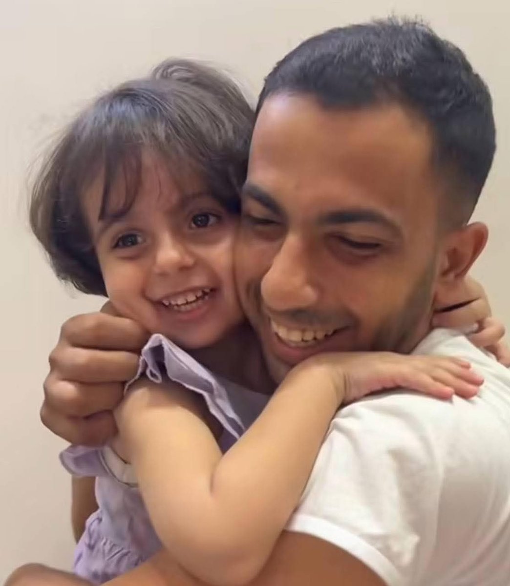 One of the effects of the Zionists on human beings (only one) is that they forbade this little girl to see her father again for the end of her life, with the condition that they let her live in the first place.
May God save her.