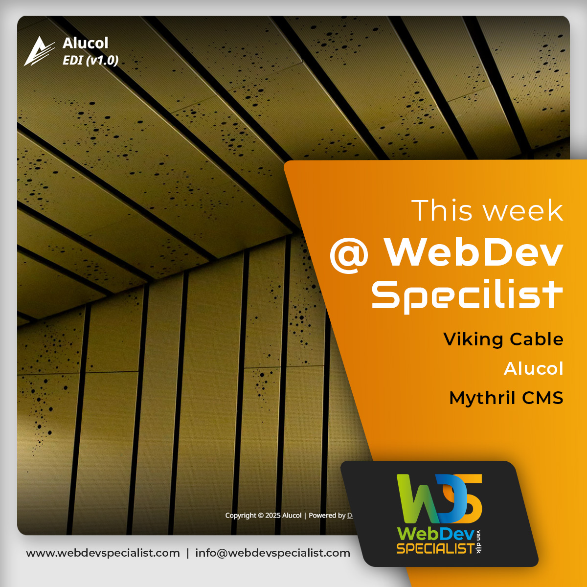 webdevspecial's tweet image. This week at WebDevSpecialist
Range slider voor Viking Cable
EDI API gestart bij Alucol
Mythril CMS nu met modern MVC
#WebDevSpecialist #websitelatenmaken #phpdeveloper #freelancer #Weert #Roermond #Eindhoven