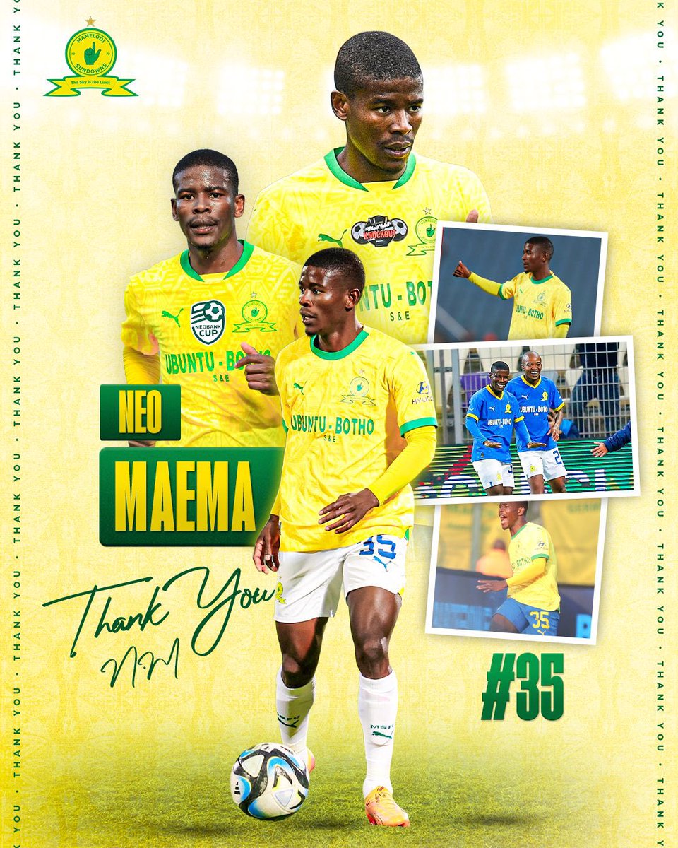 Mamelodi Sundowns FC (@masandawana) on Twitter photo ๐ง๐๐๐ก๐ ๐ฌ๐ข๐จ, ๐ก๐๐ข ๐๐
After 4๏ธโฃ incredible years, 4๏ธโฃ league titles, 1๏ธโฃ Nedbank Cup, 1๏ธโฃ MTN8, 1๏ธโฃ African Football League title, 1๏ธโฃ2๏ธโฃ0๏ธโฃ appearances, 1๏ธโฃ3๏ธโฃ goals and 1๏ธโฃ4๏ธโฃ assists, the Yellow Nation bids farewell to Neo Maema. ๐
We wish you success in the next step of your ๐ง๐๐๐ก๐ ๐ฌ๐ข๐จ, ๐ก๐๐ข ๐๐
After 4๏ธโฃ incredible years, 4๏ธโฃ league titles, 1๏ธโฃ Nedbank Cup, 1๏ธโฃ MTN8, 1๏ธโฃ African Football League title, 1๏ธโฃ2๏ธโฃ0๏ธโฃ appearances, 1๏ธโฃ3๏ธโฃ goals and 1๏ธโฃ4๏ธโฃ assists, the Yellow Nation bids farewell to Neo Maema. ๐
We wish you success in the next step of your
