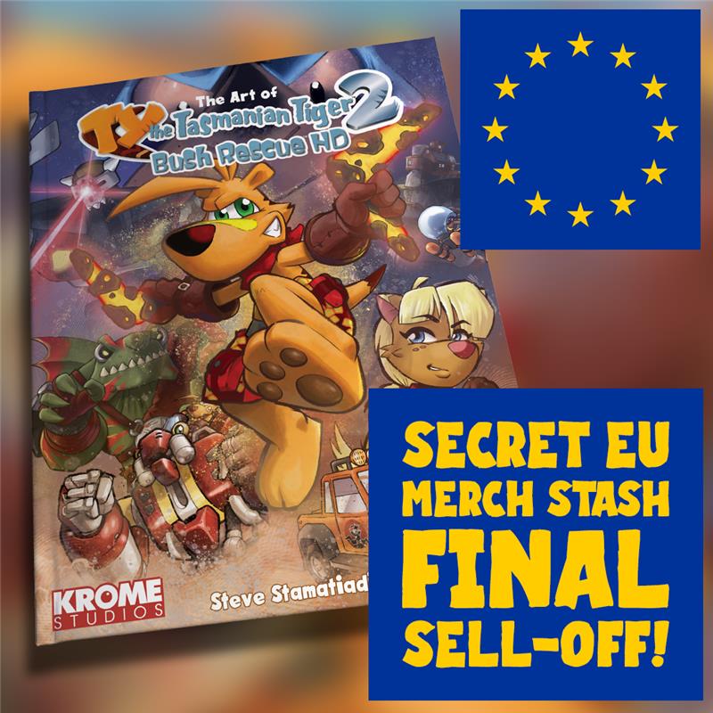 European Union Mates – Guess what we found? 

A secret stash from the TY2HD Kickstarter! 🎯

🎨 Artbooks - just a few
🎵 1 Vinyl
🩳 1 Pair of Shorts

📦 Available for those in the EU – tiny quantities, so be quick!
ipa-gameshop.com/en/publishers/…

(Sorry, not available outside the EU.)