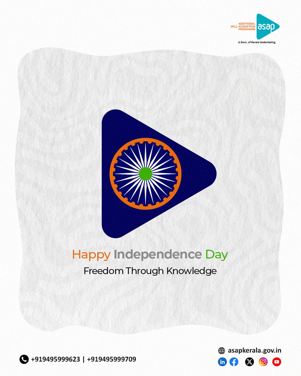 asap_kerala's tweet photo. This Independence Day, let us honour the freedom our nation fought for, by using it to dream bigger, learn more, and build the future we are proud of! 🇮🇳

#independenceday #independenceday2025 #indiaindependenceday #79thindependenceday #learnwithASAP #ASAPKerala https://t.co/PgPzQ2E92Z