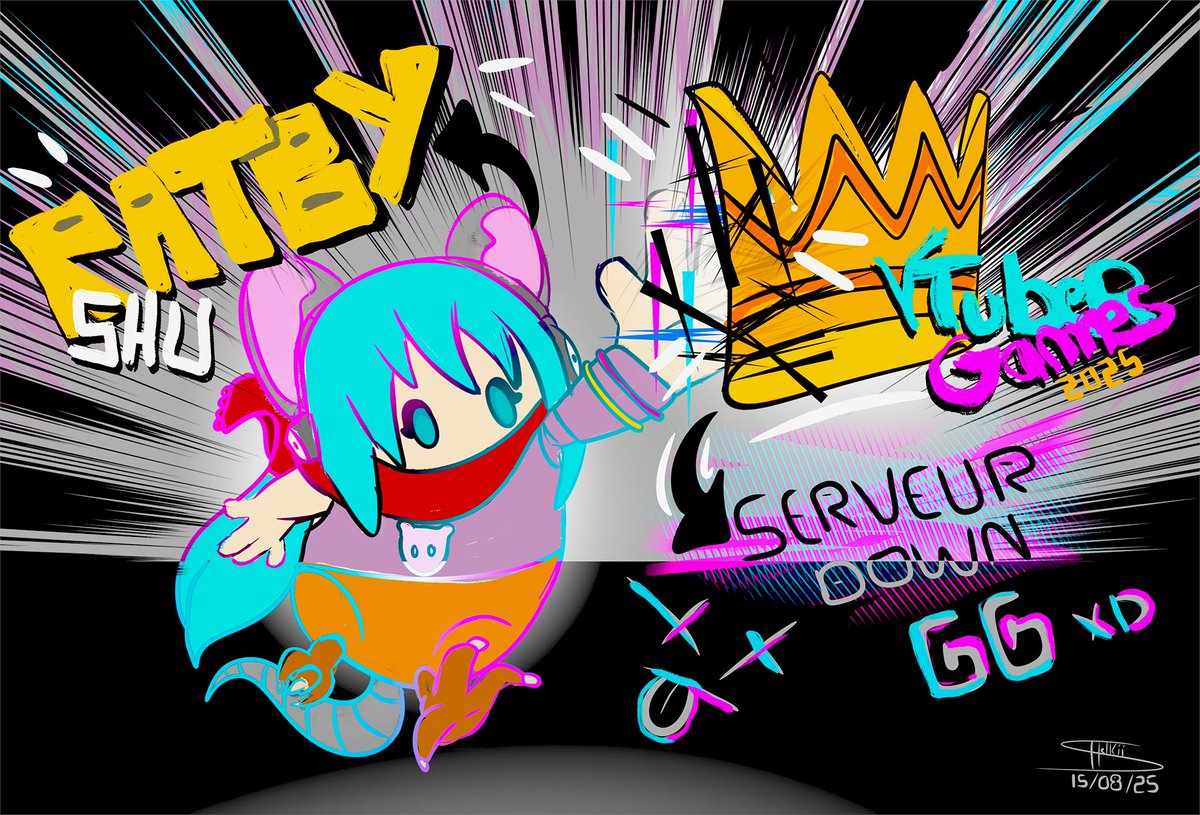 Ptit sketch rapide, après la magnifique soirée entraînement pour les #VTuberGames de <a href="/abysson974/">Ratbyshu ✨🐀✨</a> 🐀 Si les serveurs ont été down, il paraît que c'est parce qu'il a fait TOP1 👑.. avec un glitch de saut/grab 👀😂!!

Rendez-vous samedi à 18h pour le Tournoi #FallGuys 🏆✨

#VTGames