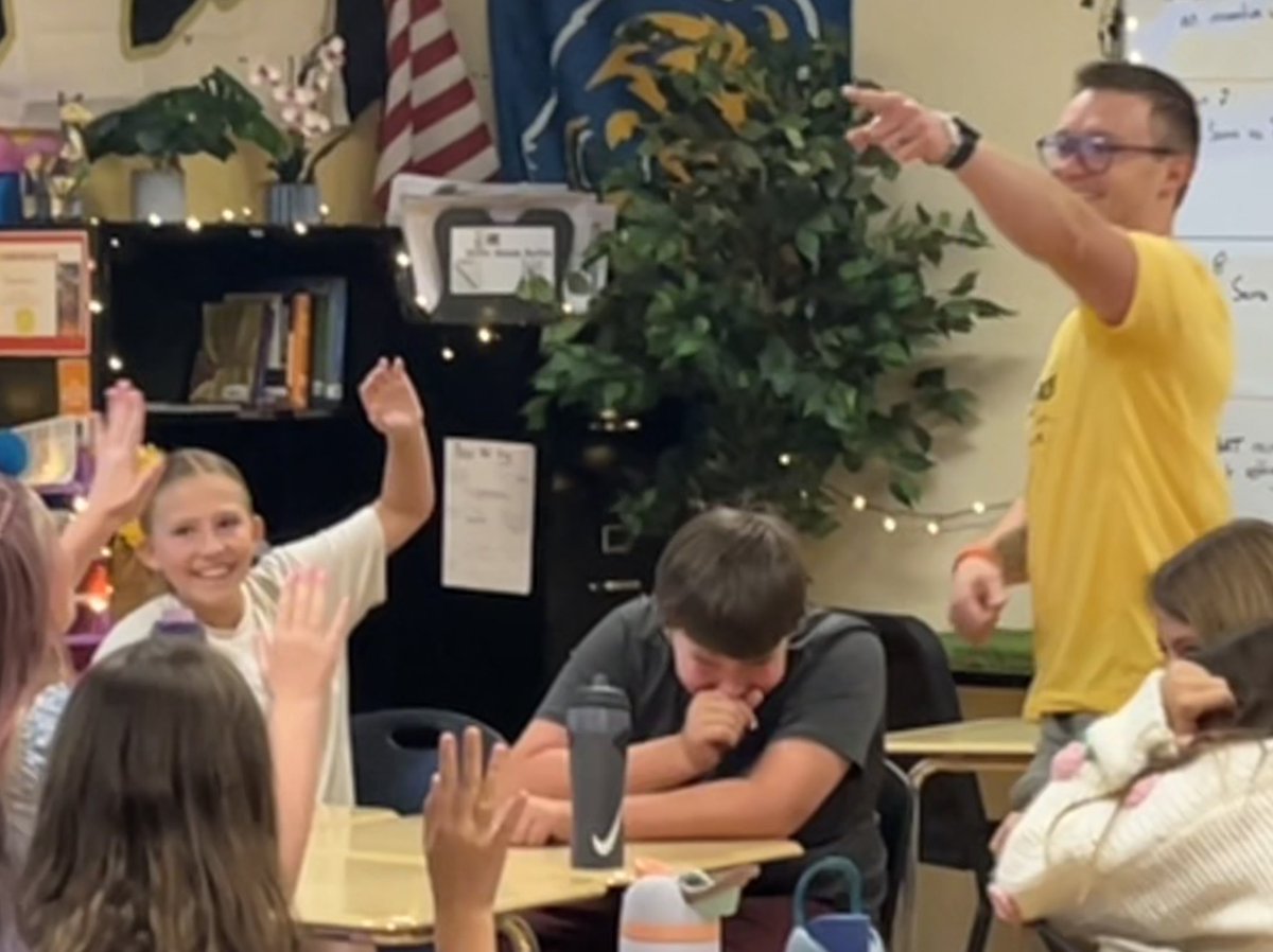 Erie Middle School (@eriemiddle) on Twitter photo Mr. Guzman has a tradition of teaching the whole first day of 6th grade Innovation class without saying a word! Lots of miming and creative communication means lots of smiles and engagement! #StVrainAdvantage #TheTigerExpERIEnce <a href="/DPerfettiDeany/">Dina Perfetti-Deany</a> <a href="/SVVSD/">St. Vrain Valley Schools</a> Mr. Guzman has a tradition of teaching the whole first day of 6th grade Innovation class without saying a word! Lots of miming and creative communication means lots of smiles and engagement! #StVrainAdvantage #TheTigerExpERIEnce <a href="/DPerfettiDeany/">Dina Perfetti-Deany</a> <a href="/SVVSD/">St. Vrain Valley Schools</a>