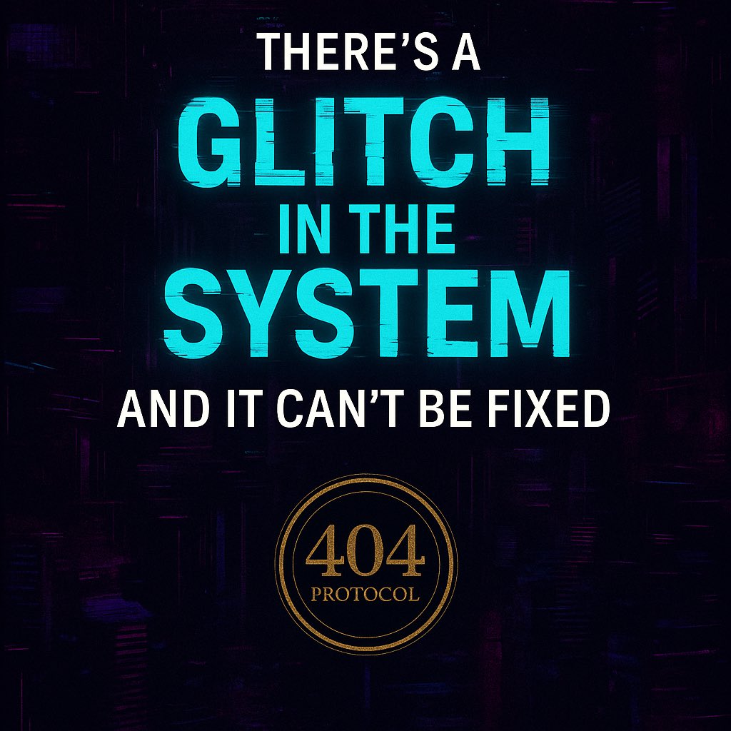The404Protocol's tweet image. Error 404: Stability not found.
Only chaos remains.
$404 on Base.
#404Protocol #GlitchCoin