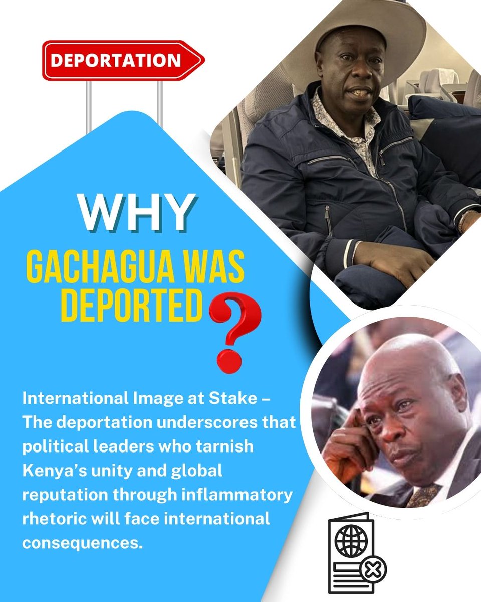 Ethnic division isn’t leadership—it’s a threat to national survival.
Gachagua Deported draws the global line.
Jail The Inciter draws the local one.
#USADeportsRiggyG