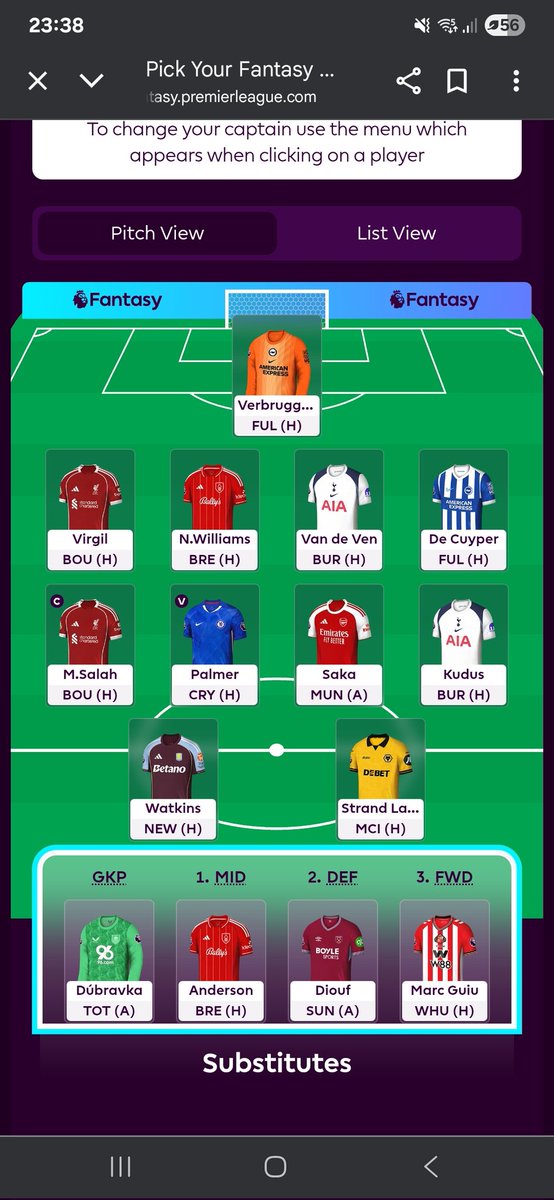 CryptoXdad's tweet photo. @BigManBakar Go for it...no bench boost currently.... https://t.co/73Q2PP6oYE