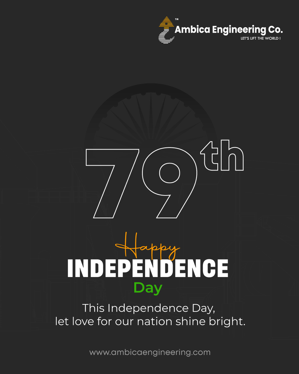 Let the spirit of freedom and love for our nation shine brighter than ever.

#AmbicaEngineering #HappyIndependenceDay #IndependenceDay #IndependenceDay2025 #15August2025 #FreedomAndPride #79YearsOfFreedom #ProudToBeIndian  #FreedomAndProgress
 #Ahmedabad #India