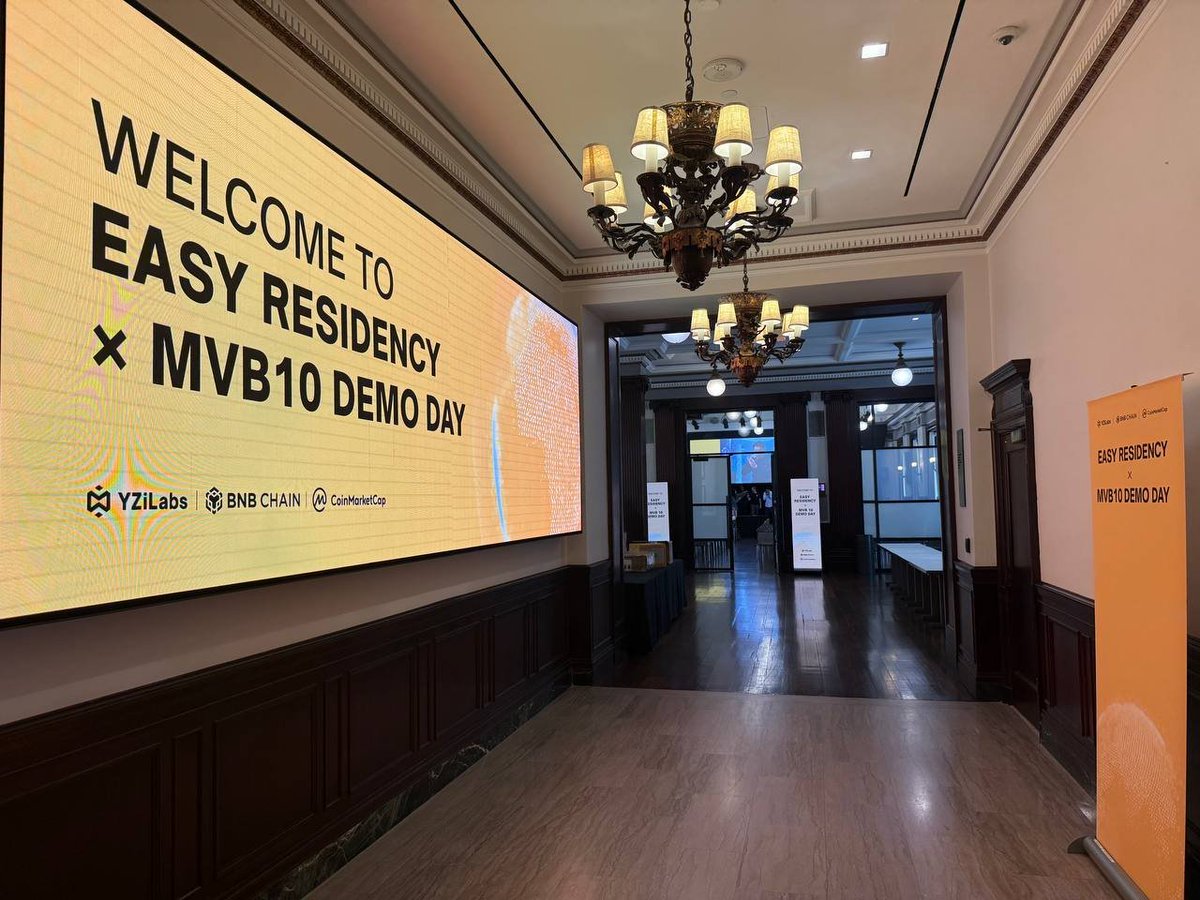 Welcome sign at EASY Residency x MVB10 Demo Day event venue