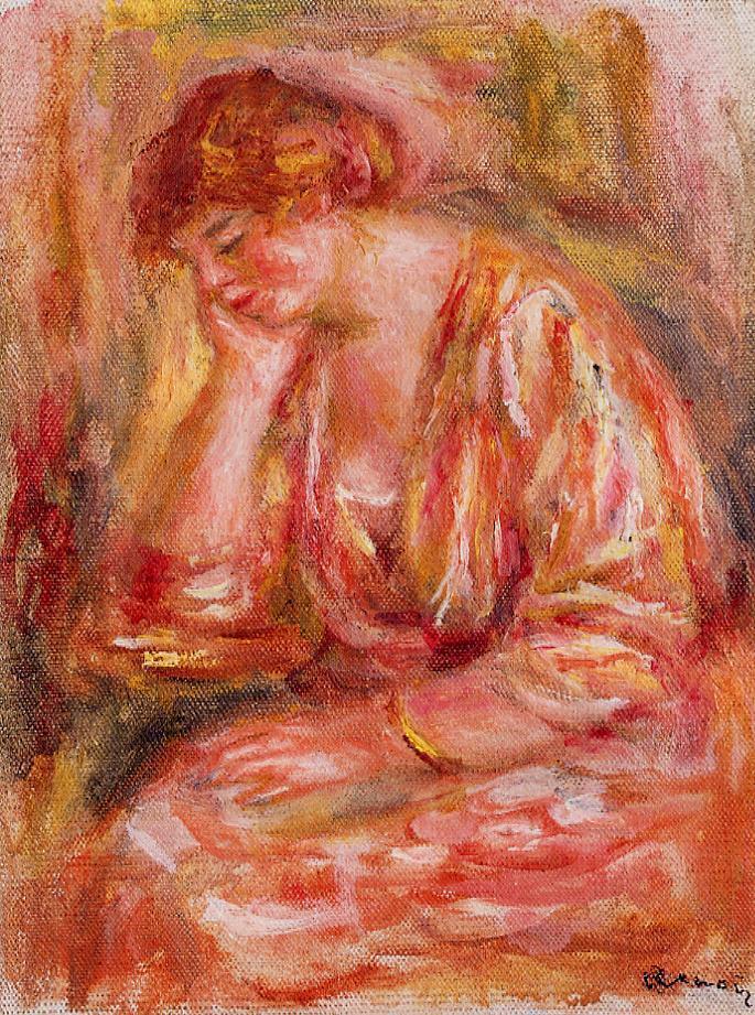 Woman Leaning on Her Elbow #artbots #renoir