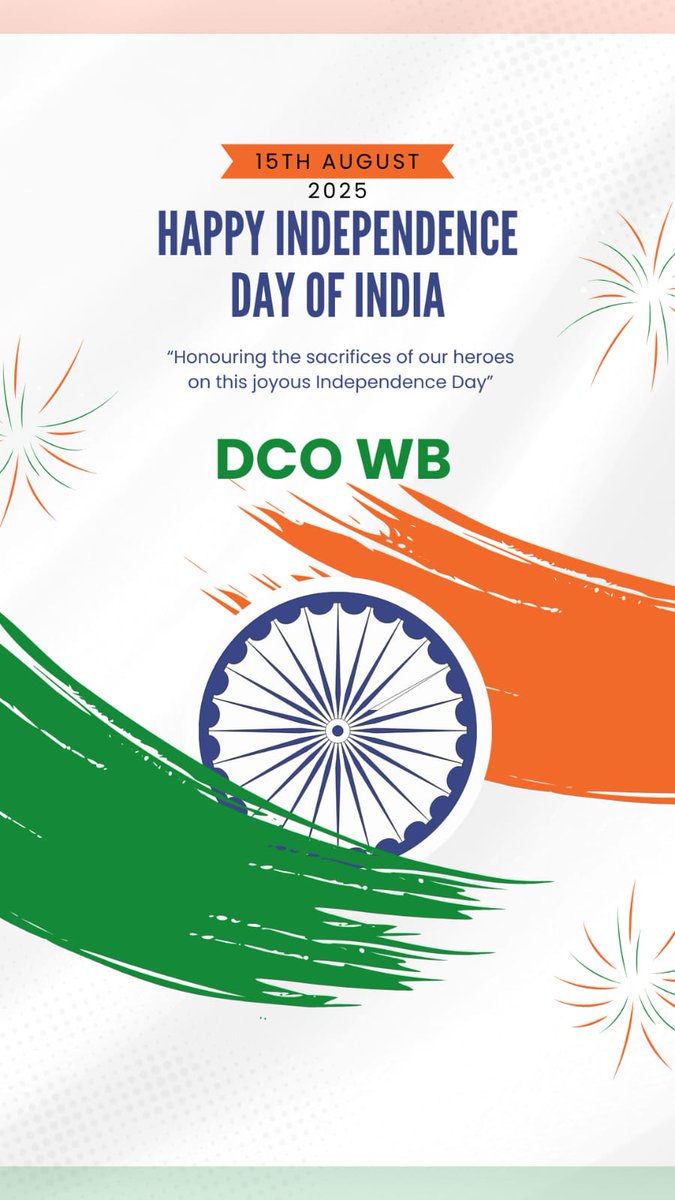 DCOWestBengal's tweet photo. 79th Independence Day 2025 Celebration at DCO West Bengal. Flag hoisted by Sri Kaushick Saha, IAS, Director, Directorate of Census Operations, West Bengal in presence of all staff members and little children.
@Kaushic57077677
#CensusIndia2027
#IndependenceDay2025 https://t.co/sYMh0TyLrZ