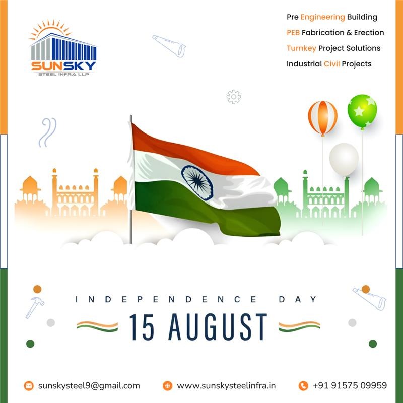 SS_SteelInfra's tweet photo. Freedom stands tall when the foundation is strong. We salute the builders of our great nation. We believe in building strong structures for a stronger nation.

#HappyIndependenceDay from #SunskySteelInfraLLP! 🇮🇳

#15thaugust #NationFirst #Jayhind #स्वतंत्रता_दिवस #ProudToBeIndian https://t.co/eFctJUtj9m
