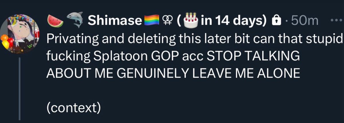 LibsOfSplatoon's tweet photo. Imagine being so fragile that an account tweeting about your tweet is enough for you to go private and play the victim card

"Wah wah i'm a minor you can't criticize me!" Just because you're a minor doesn't mean no one can't criticize you at all.

Ss's are from from anonymous. https://t.co/PiKjzHVEbb