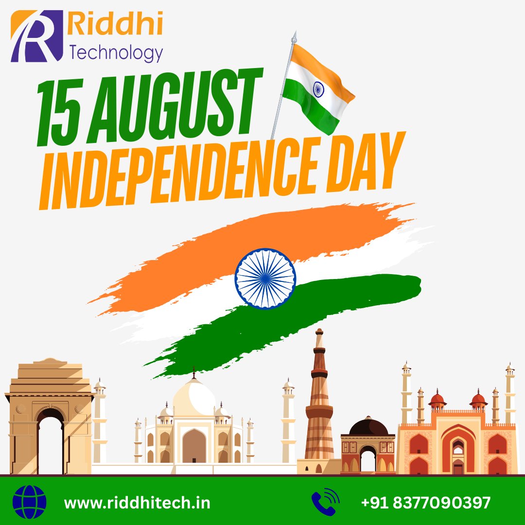 Riddhitech1's tweet photo. Happy Independence Day! 🇮🇳
At Riddhi Technology, we celebrate India’s spirit of freedom and innovation. Together, let’s build a brighter, tech-powered future.
Jai Hind!
#IndependenceDay #RiddhiTechnology #ProudToBeIndian https://t.co/2XFVUPkCF3