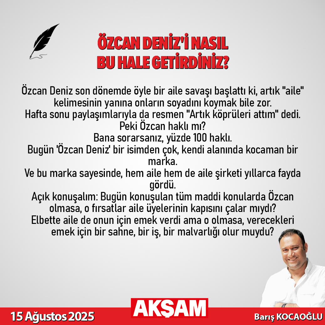 Akşam Gazetesi (@aksam) on Twitter photo ✍️Barış Kocaoğlu yazdı... "Özcan Deniz'i nasıl bu hale getirdiniz?"
<a href="/bariskocaoglu66/">Baris Kocaoglu</a>
tmd.yt/0w98u ✍️Barış Kocaoğlu yazdı... "Özcan Deniz'i nasıl bu hale getirdiniz?"
<a href="/bariskocaoglu66/">Baris Kocaoglu</a>
tmd.yt/0w98u