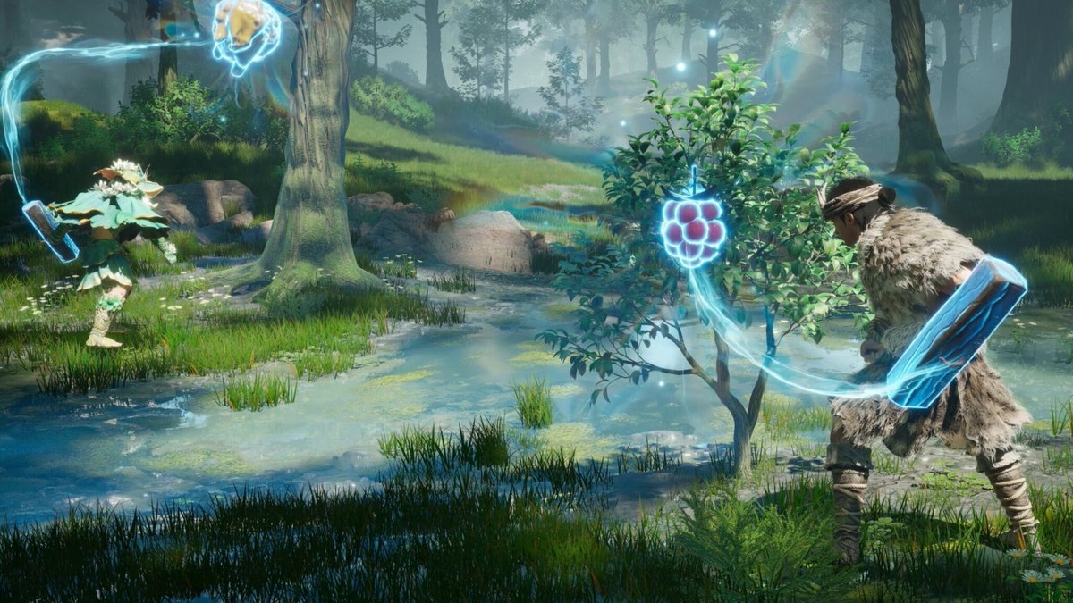gamespark's tweet photo. 「もののけ姫」に多大な影響を受けたサバイバルアドベンチャー『山外山（ヤマソト）』発表。自然を駆使して敵と戦い、時には巨大生物の背に住処も築ける
https://t.co/oDyxJ2C2Ss https://t.co/Bic8dZBnYx
