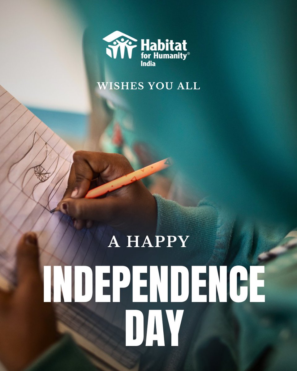 habitatindia's tweet photo. #IndependenceDay reminds us of our responsibility to uplift the vulnerable sections of society, ensuring that every #Indian can #LiveWithDignity and security.
Let's honour the spirit of #NationBuilding by providing safe homes families in need. 
#HabitatIndia #79thIndependenceDay https://t.co/dm36oup9Gx
