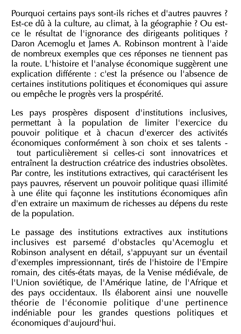 Réédition au format poche de la traduction française de Pourquoi les nations échouent

Prospérité, puissance et pauvreté

À paraître en septembre chez Flammarion