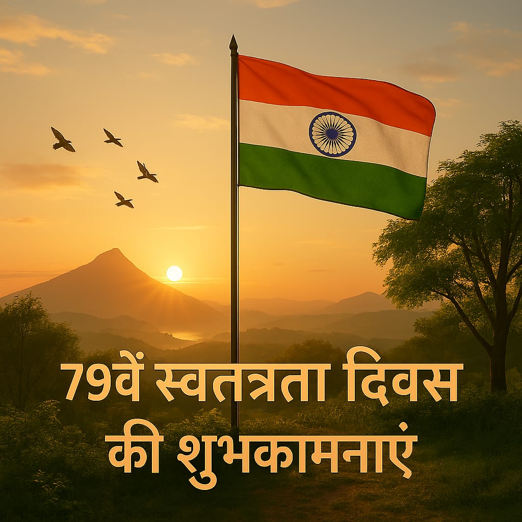 🌱79 वें स्वतंत्रता दिवस की बहुत बहुत बधाई एवं हार्दिक शुभकामनाएं! 🇮🇳*
    *🇮🇳 इस अवसर पर, हम अपने देश की स्वतंत्रता के लिए लड़ने वाले महान नेताओं एवं स्वतंत्रता सेनानियों को शत शत नमन करते हैं और उनके बलिदानों को श्रद्धांजलि देते हैं ।।🙏
जय हिंद !
जय भारत !