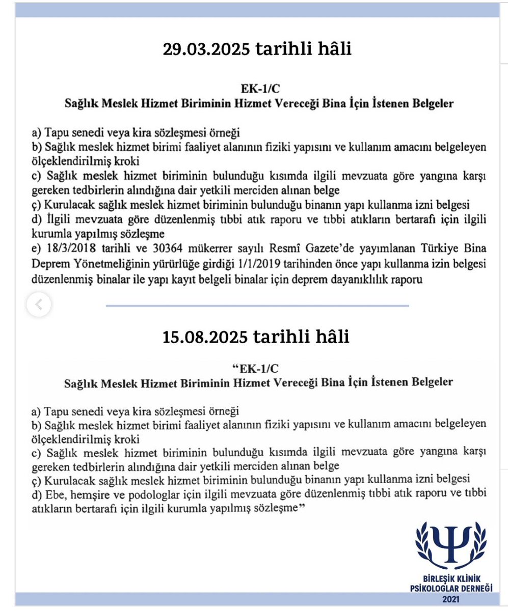15.05.2025 tarihinde Sağlık Bakanlığına verdiğimiz dilekçede sağlık meslek mensuplarının iş yerlerinin yönetmeliğe uygun şekilde dönüşme ve ruhsatlanma sürecinin 31.12.2025 tarihine kadar süre uzatımı talebimiz ile ATT ve ADS yönetmeliklerinde muayenehanelerin ruhsatlanma
