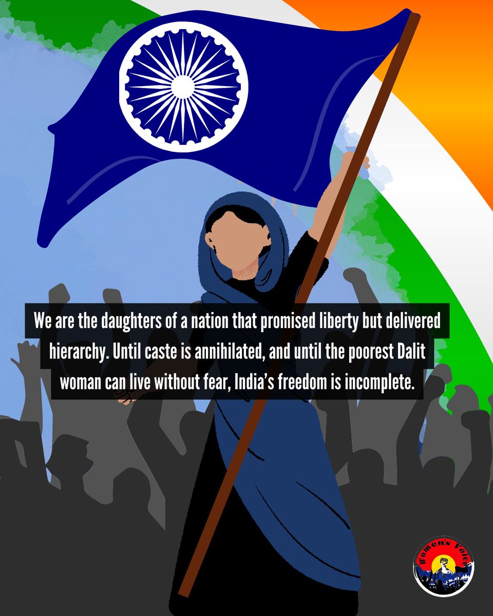 Freedom that leaves Dalit women behind is no freedom at all.

Until caste is annihilated, "Equality, Liberty, Fraternity" will remain unkept promises!! ✊🏾