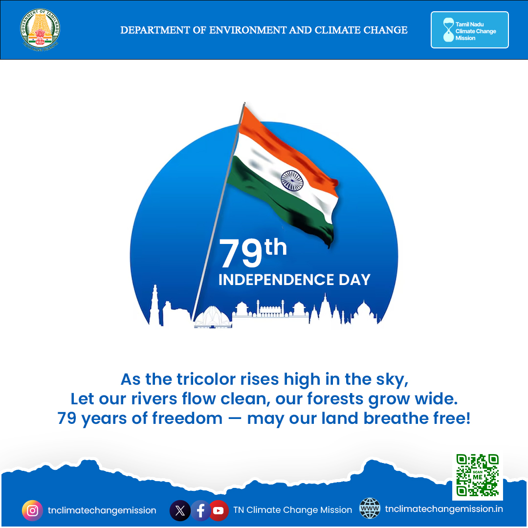 Freedom for India, Freedom for Nature! 
This 79th Independence Day, let’s give our rivers, forests, and skies the liberty to thrive.

#independenceday2025 
#79YearsOfFreedom
#independencedayindia 
#79YearsOfFreedom #EcoIndia #YouthForChange