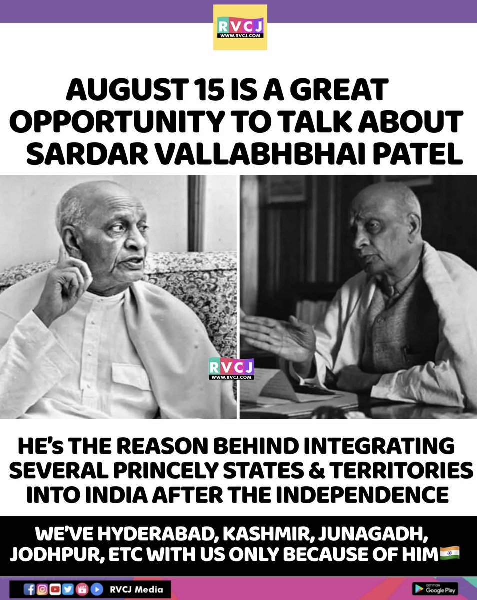 RVCJ_FB's tweet photo. The Iron Man of India - Sardar Vallabhbhai Patel 🇮🇳🫡🙌🏻 https://t.co/l25TUv92Nq