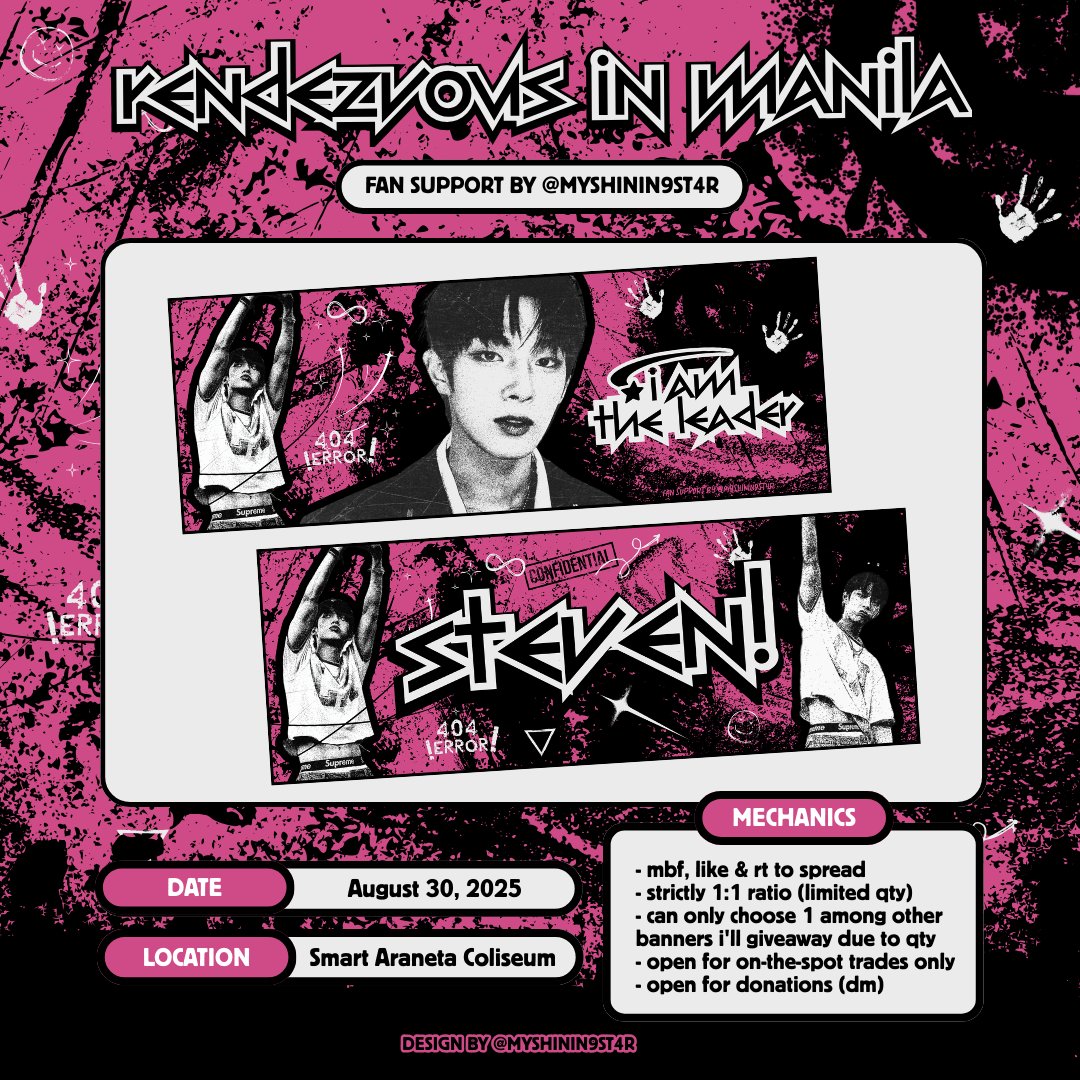 shan ᶻ 𝗓 𐰁 .ᐟ (@myshinin9st4r) on Twitter photo ✘ AHOF RENDEZVOUS IN MANILA ✘
╰› fan support by <a href="/MYSHININ9ST4R/">shan ᶻ 𝗓 𐰁 .ᐟ (REST)</a>
mechanics:
✘ mbf, like & rt
✘ strictly 1:1, limited qty
✘ exact loc: tba
✘ open for on-the-spot trades only
✘ open for donations to produce more (dm)
#RENDEZVOUSinMANILA
#AHOF #아홉 ✘ AHOF RENDEZVOUS IN MANILA ✘
╰› fan support by <a href="/MYSHININ9ST4R/">shan ᶻ 𝗓 𐰁 .ᐟ (REST)</a>
mechanics:
✘ mbf, like & rt
✘ strictly 1:1, limited qty
✘ exact loc: tba
✘ open for on-the-spot trades only
✘ open for donations to produce more (dm)
#RENDEZVOUSinMANILA
#AHOF #아홉