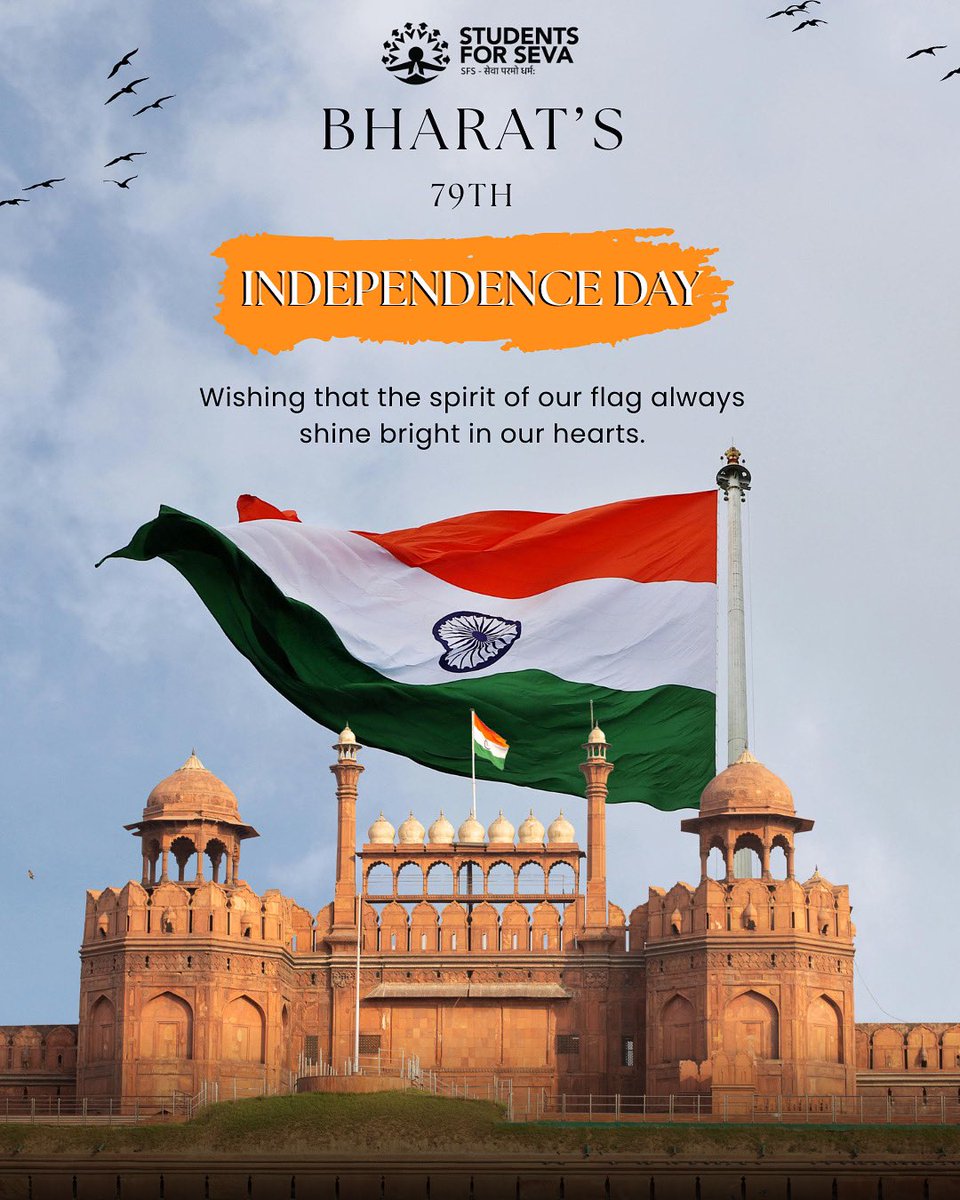 students4seva's tweet image. Students For Seva wishes you all a Happy and Prosperous 79th Independence Day of Bharat!🇮🇳

#StudentsForSeva