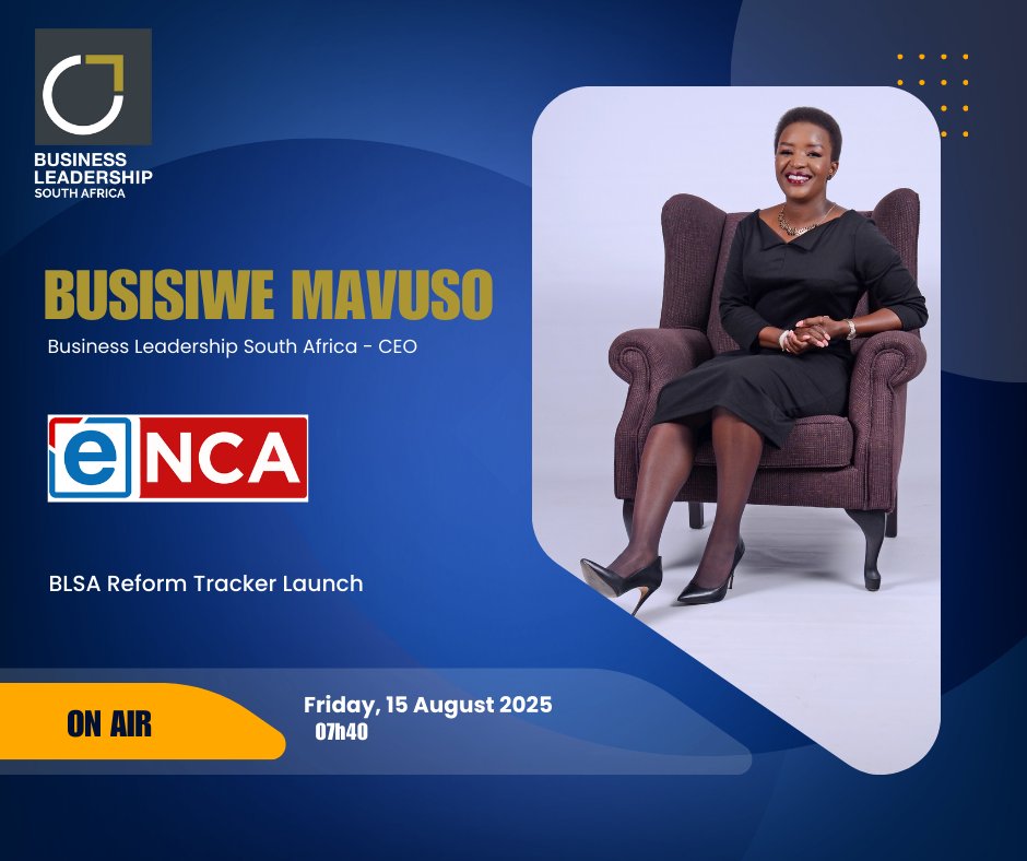 Catch me at 07:40 this morning on eNCA, DSTV channel 403, as I discuss the BLSA Reform Tracker.