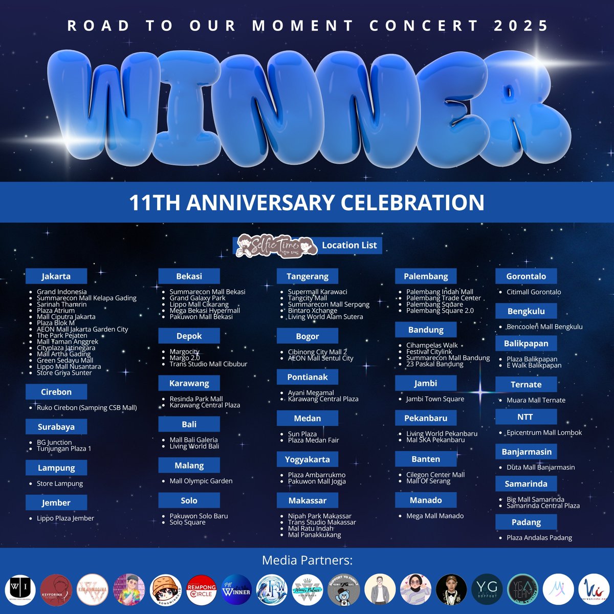 🚀 Road to WINNER - OUR MOMENT Concert in Jakarta 2025 ✨

Rayakan #WINNER 11th Anniversary dengan photo dari WUI x <a href="/selfietimeid/">Selfie Time ID</a>✨

📅 13 - 26 August 2025

Jangan lupa share, tag kami dan pakai ht #WINNEROURMOMENTINJKT ya🥳

#위너