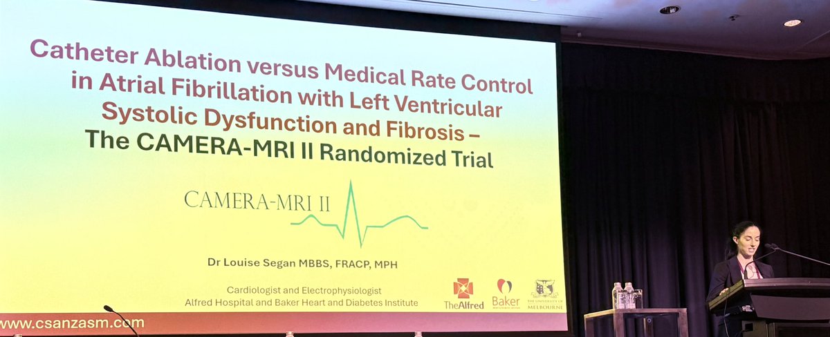 peterkistler3's tweet photo. CAMERA 2 RCT &amp; recurrent AF after AF ablation in HFrEF rarely -> hospitalisation: heart rhythm prize @thecsanz excellent work! @drlouisesegan @drkennethcho #CSANZ2025 https://t.co/x7ckcb1qps