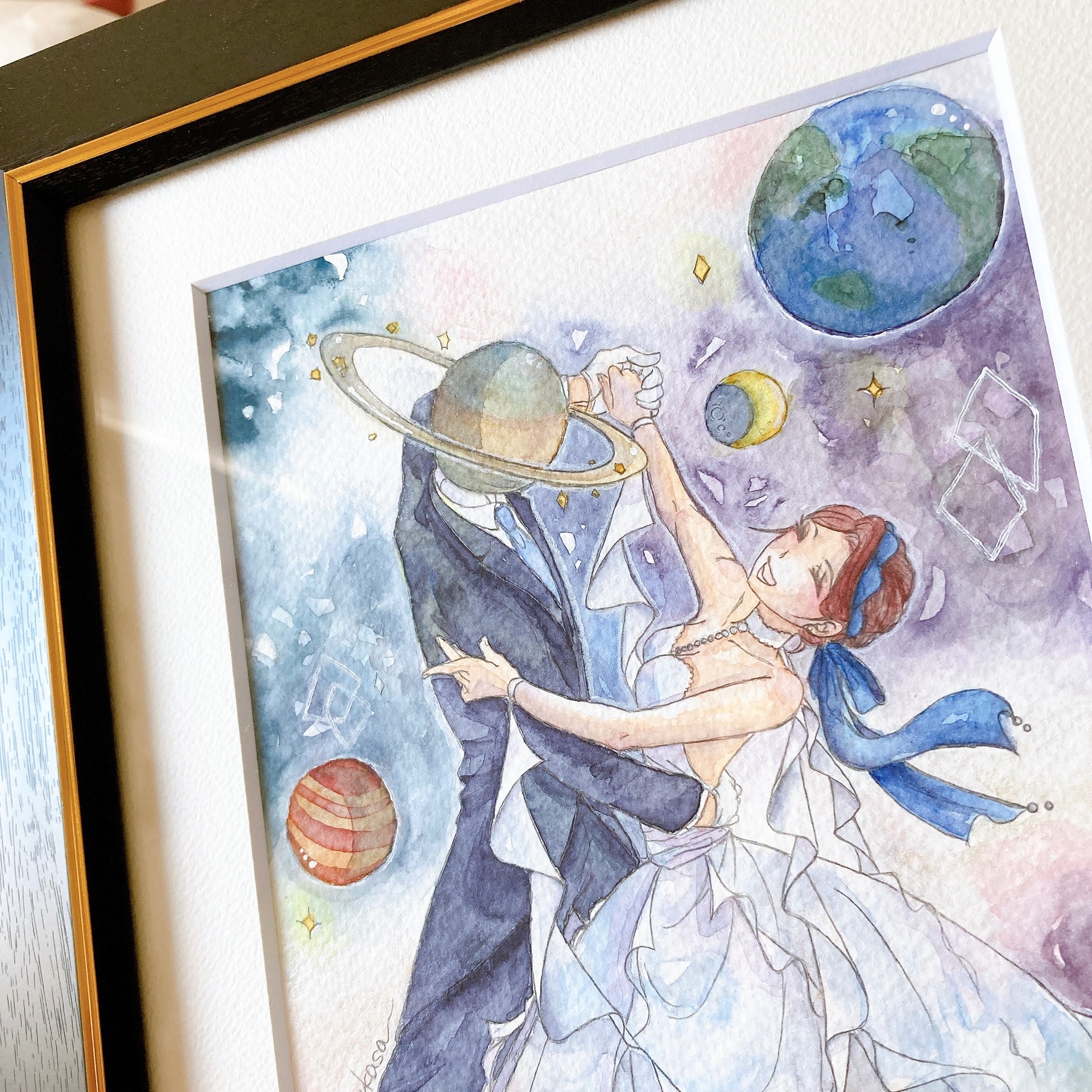なゆたさま専用（原画）星夜の灯【水彩画】ほか　2点おまとめ Watercolor Starry Night Demonstration 水彩画 星空の描き方