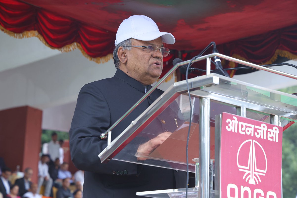 At the 79th Independence Day celebrations in Dehradun, Chairman &amp; CEO Arun Kumar Singh reaffirmed #ONGC’s unwavering commitment to India’s growth and self-reliance:

“Every drop of oil, every cubic metre of gas, every megawatt of renewable power is a building block of a strong