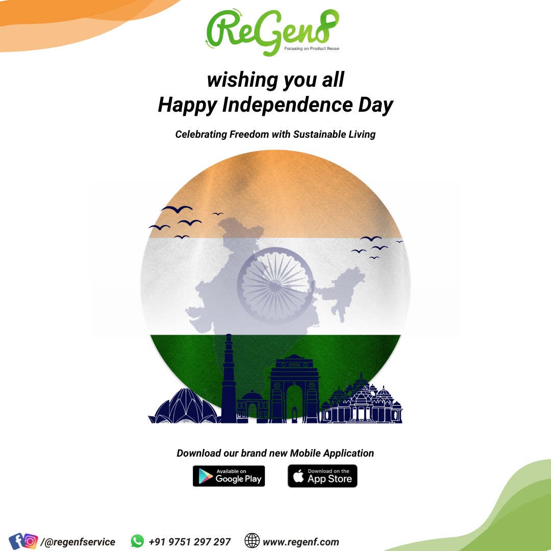 regenfservice's tweet photo. ReGenF wishing you all Happy Independence Day. This Independence Day, let’s pledge for a greener future — by reusing, repurposing, and reviving what we have. Freedom is living sustainably. 🇮🇳

#regenf #reuse #furniture #independenceday #sustainability https://t.co/hQddZOUjah