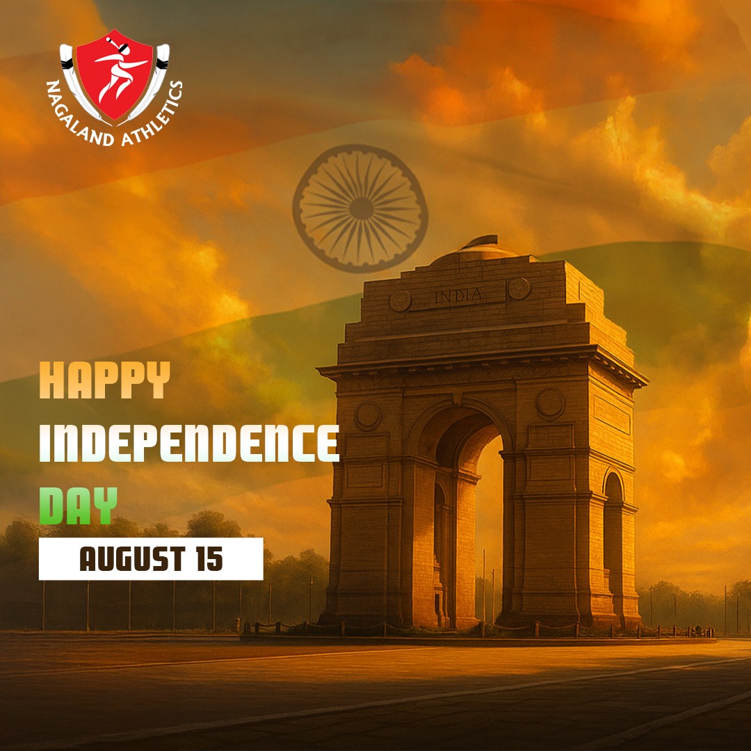 NagaAthletics's tweet photo. Wishing everyone a very Happy Independence Day. Let’s continue to dream, run, and rise together!
#NAA #IndependenceDay #IndiaAt78 #NagalandAthletics #FreedomToFly #TricolorSpirit #AthleticsIndia #August15 https://t.co/AIbR3QJA21