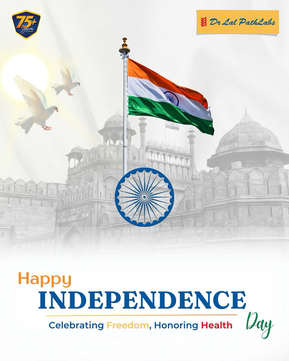DrLalPathLabcc's tweet image. This 15th August, celebrate freedom, cherish health, embrace pride Indian.

#IndependenceDay #HealthyIndia #DrLalPathLabs #BharatKaVishwas #Trust #diagnostics