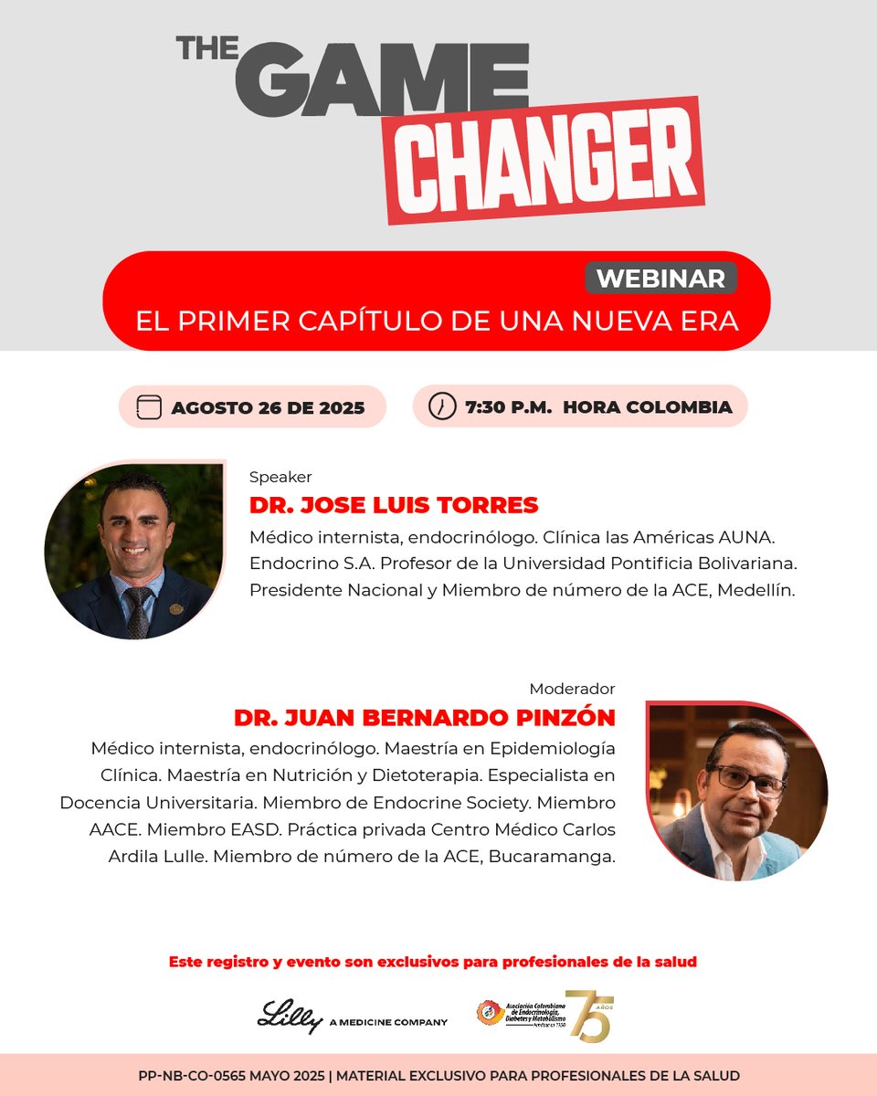 Acompáñanos en el primer capítulo de "The Game Changer", un espacio diseñado para transformar la forma en que entendemos y abordamos nuestra práctica

🗓 26 de agosto de 2025
🕢 7:30 p.m. (hora Colombia)

Clic aquí para inscribirte: endocrinocampusace.com

#TheGameChanger
